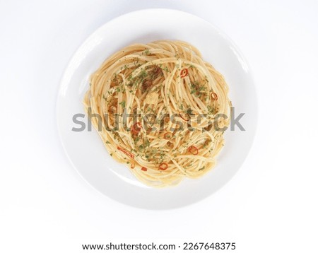 Pasta Peperoncino, close up photo Royalty-Free Stock Photo #2267648375