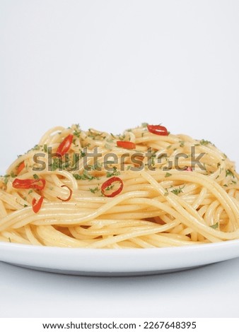 Pasta Peperoncino, close up photo