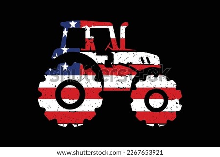 Tractor With USA Flag Design
