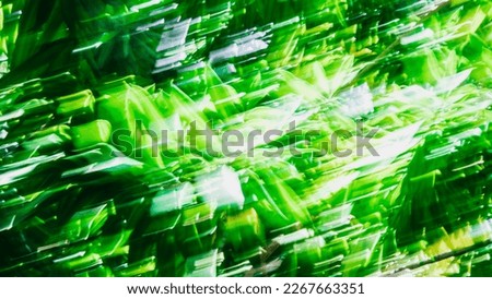 Abstract Nature Blurred dynamic motion lines defocused light bright dark green yellow tropical leaves Wallpaper screensaver design background