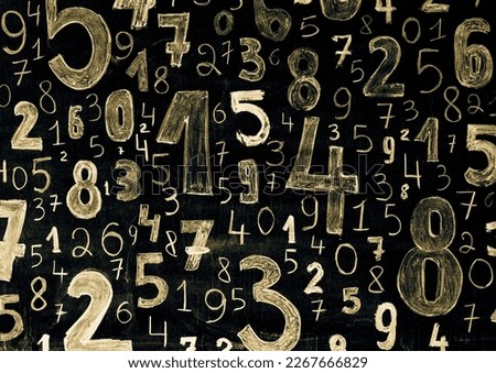Colorful wooden numbers background. Numbers texture abstraction. Global economy crisis concept.
