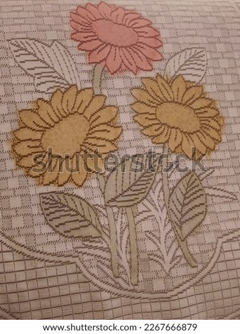  flower pixel art on cloth
