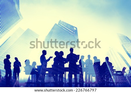 Business People Meeting Communication City Scape Concept