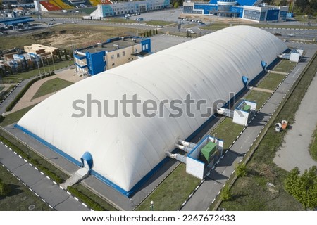 Inflatable air dome stadium for sports activities Royalty-Free Stock Photo #2267672433