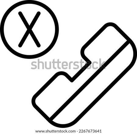 Rejected Call Blocked Line Vector Icon Design