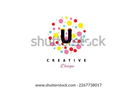 U alphabet colorful water color vector logo design . Elegant and artistic logo design