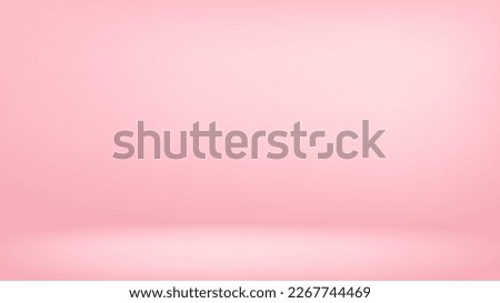 Soft pink studio background with direct lighting. Empty room with monochromatic wall and floor, spot light and shadow. Vector banner for product presentation, realistic template of photography space. Royalty-Free Stock Photo #2267744469