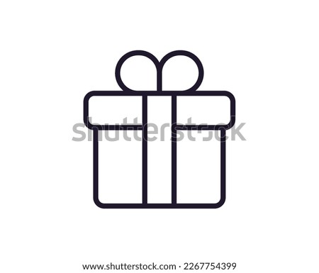 Single line icon of gift High quality vector illustration for design, web sites, internet shops, online books etc. Editable stroke in trendy flat style isolated on white background 