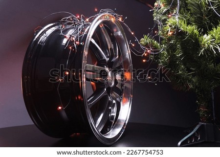 christmas gifts car wheels under the tree tuning drift details