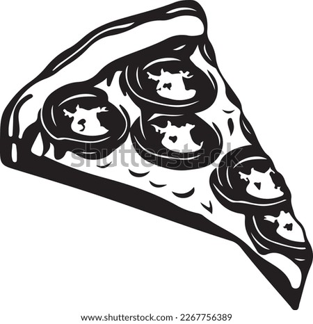 Delicious Pizza Slice Icon Isolated on White Background - Vector Illustration