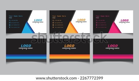 Creative business card design 3 colour version.