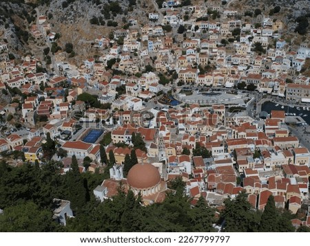 Aerial photography of Symi Island, Greece.