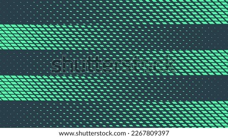 Parallelogram Halftone Vector Dynamic Mixed Eye Catching Abstract Background. Modern Half Tone Energetic Velocity Pattern Conceptual Turquoise Texture. Speed Effect Abstraction Teal Color Wallpaper Royalty-Free Stock Photo #2267809397