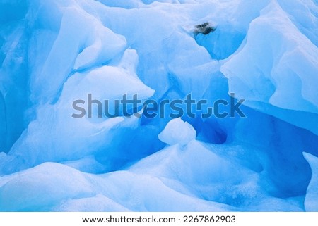 Natural ice formation in a glacier