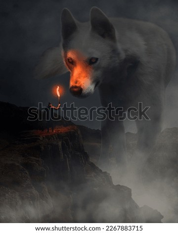 wolf mountain man photoshop torch