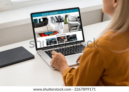 Website selling cars. Online insurance concept.