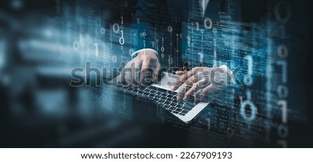 Software development concepts and programming for various devices, Software Engineer Computer programmer, coding process, chart, testing platform Data analytics, online safety. Royalty-Free Stock Photo #2267909193