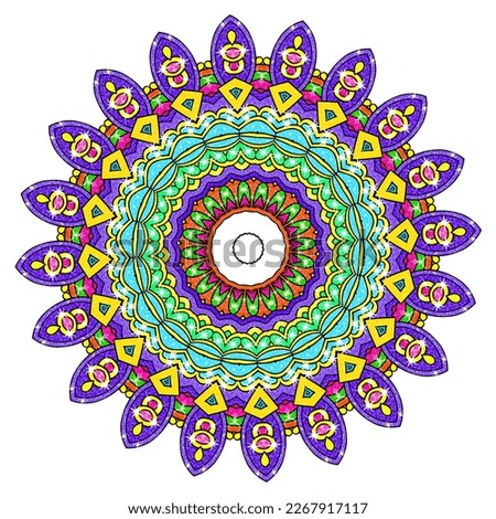 Mandala Background With Great Colors. Unusual Flower Shape. Oriental. Anti-Stress Therapy Patterns. Weave Design Elements