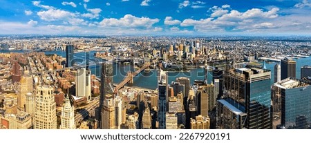Panorama of  Manhattan in New York City, NY, USA