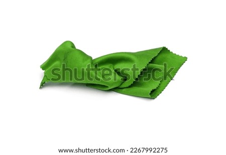 Green glass cleaning cloth, napkin isolated on white background 