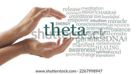 Theta Healing Word Cloud - female hands cupped around the   word THETA surrounded by relevant words isolated on a white background 
 Royalty-Free Stock Photo #2267998947
