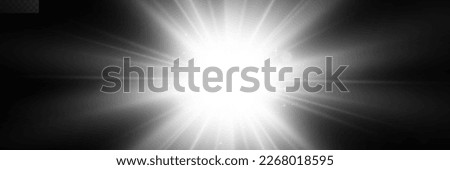 	
Special lens flash, light effect. The flash flashes rays and searchlight. illust.White glowing light. Beautiful star Light from the rays. The sun is backlit. Bright beautiful star. Sunlight. Glare.