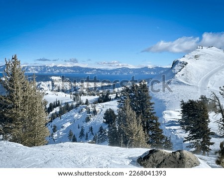 Skiing at Palisades in Tahoe California Royalty-Free Stock Photo #2268041393