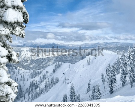 Skiing at Palisades in Tahoe California Royalty-Free Stock Photo #2268041395