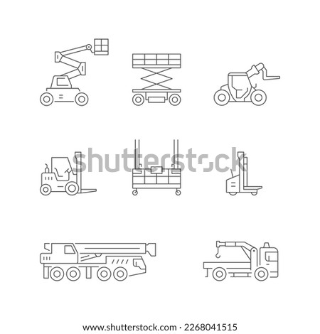 Set line icons of lifting equipment Royalty-Free Stock Photo #2268041515