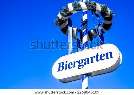 typical bavarian beergarden sign - translation: beergarden