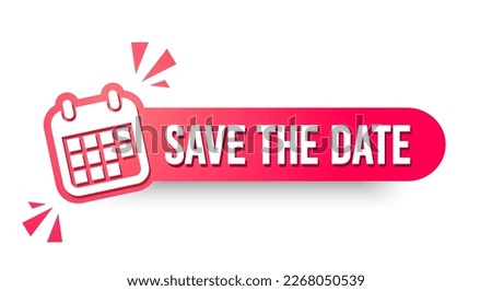 Round Label With Text Save The Date Royalty-Free Stock Photo #2268050539