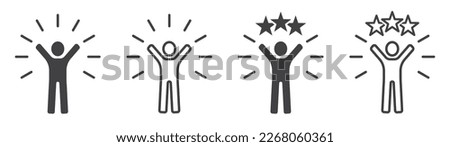Set of self-confidence icons. Motivation symbol, life skills, self-confident and successful person. Royalty-Free Stock Photo #2268060361