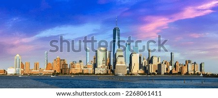 Panorama of  Manhattan cityscape in New York City, NY, USA