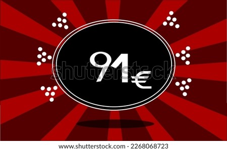 91 Є vector icon. ninety-one euro symbol