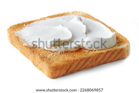 toast with cream cheese isolated on white background Royalty-Free Stock Photo #2268069857