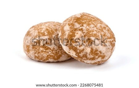 Classic gingerbread cookies isolated on white background Royalty-Free Stock Photo #2268075481