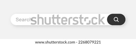 Search bar with round corners. Internet browser engine with search box, address bar and text field. UI design, website interface element with web icons and push button. Vector illustration Royalty-Free Stock Photo #2268079221