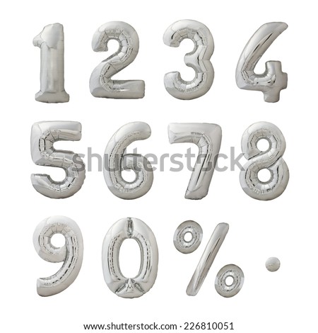 Numbers set made of inflatable balloons