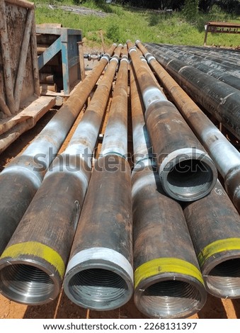 rust pipe arrangement after drilling