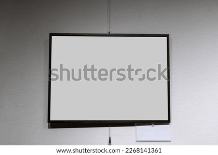 Empty frames on the wall, mockup, template with copy space