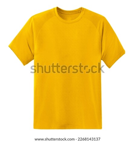 Yellow t shirt mockup isolated on white background Royalty-Free Stock Photo #2268143137