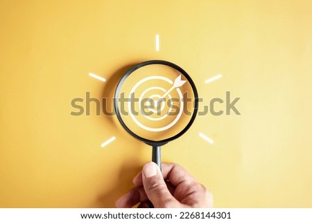 Magnifier glass focus to target objective with idea creative light bulb icon. planning development leadership and customer target group concept.	
 Royalty-Free Stock Photo #2268144301