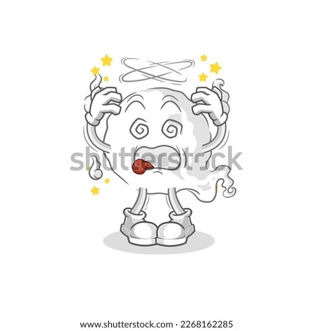 the ghost dizzy head mascot. cartoon vector