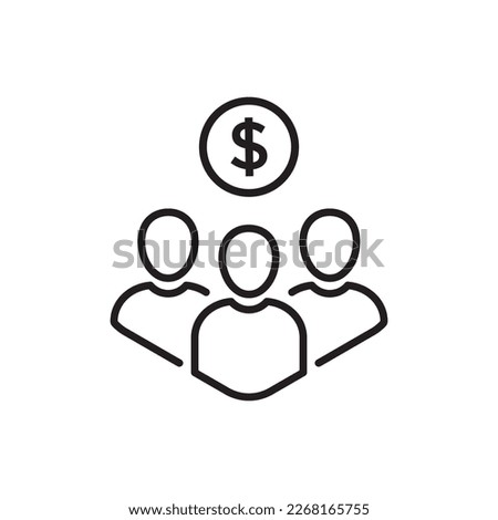 thin line mutual fund icon like investors success. abstract flat lineart trend modern stroke remuneration logotype graphic art design isolated on white. concept of diversification and partner or owner