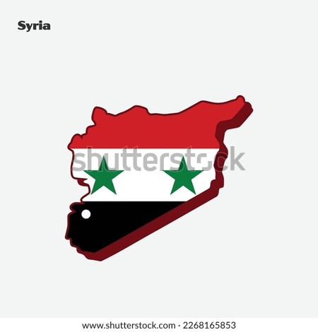 Map of Syria with national flag. Vector illustration. Eps 10.