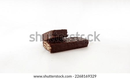 chocolate wafers, Isolated on white background