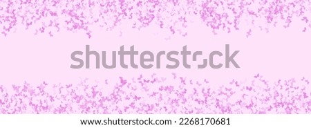 Pink background with colorful confetti butterflies. Designs for holidays, postcards, posters, websites, carnivals, posters. Place for text.