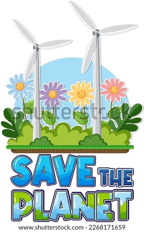 Save the earth banner design illustration