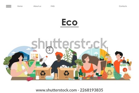 People using waste-free eco products landing page