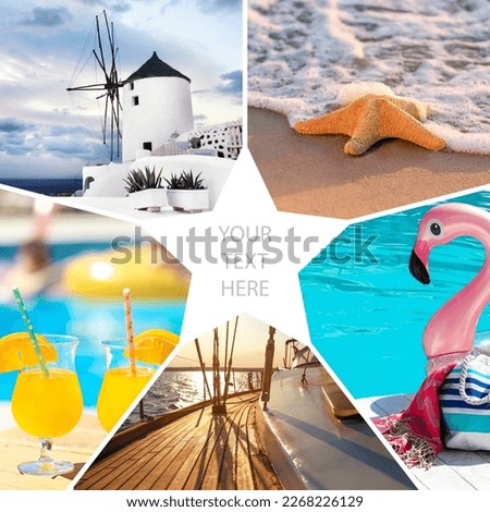 Picturesque travel collage. Banner for design